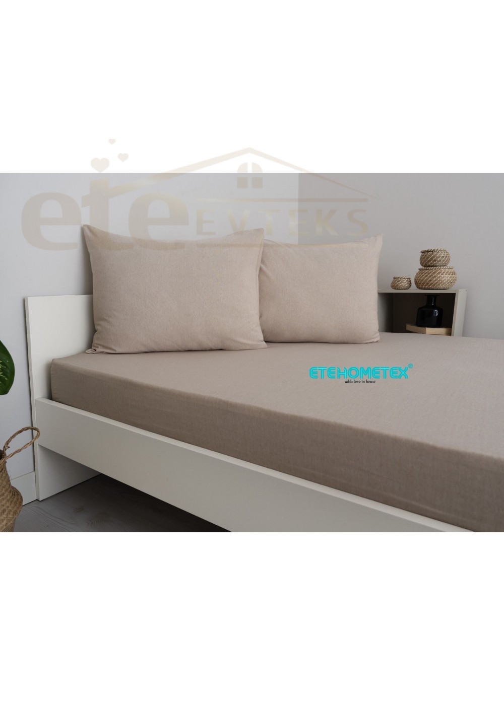 ETE HOMETEX Çift Kişilik Pamuklu Fitted Lastikli Çarşaf Takımı 160x200 cm +30 cm Derinlik BEJ 8696474231771 ETE HOMETEX Çift Kişilik Pamuklu Fitted Lastikli Çarşaf Takımı 160x200 cm +30 cm Derinlik BEJ 8696474231771